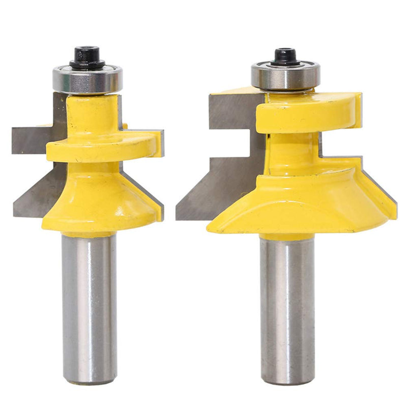 Profession Tongue and Groove V-Notch 1/2" Shank Router Bit Set 45 Degree Woodworking Milling Cutter