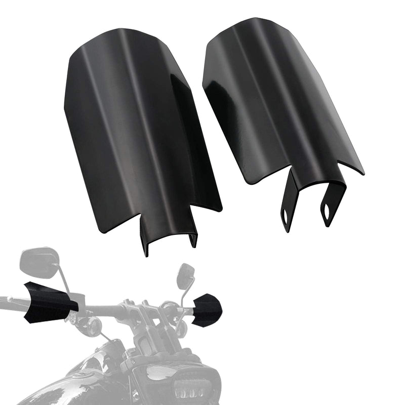 StarknightMT Motorcycle Handguards Black Coffin Cut Stainless Steel Hand Guards Compatible with 2006-2022 Touring Models Road Glide Street Glide Road King Heritage Classic with Cable Clutch (Large) 4.5inch (for cable clutch style)