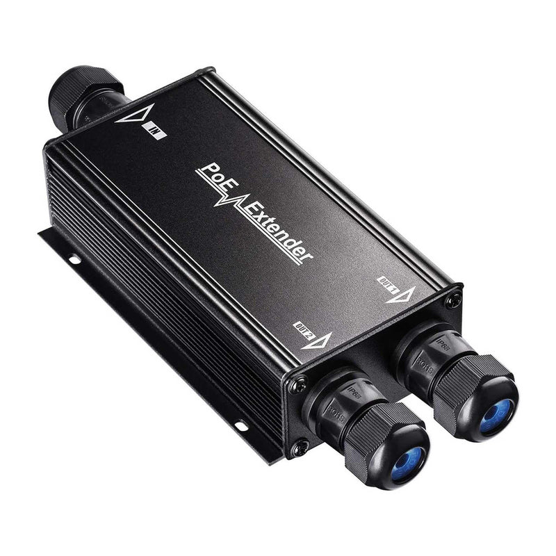 Cudy 2 Channel Gigabit Outdoor PoE Extender，2 Output PoE Ports, IP67 Waterproof, 10/100/1000Mbps, PoE Repeater/PoE Amplifier/PoE Booster, Wall-Mount, Comply with 802.3bt / 802.3at / 802.3af