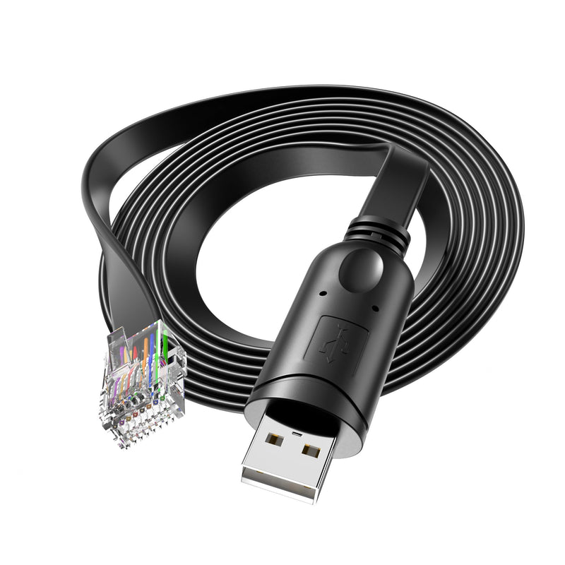 DriverGenius USB to RJ45 Serial Console Rollover Cable Adapter - Cross-Platform Compatibility for Windows 11, macOS 15, Network Management and Device Troubleshooting Tool (6FT)