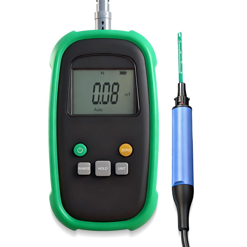 Digital Tesla Meter Gaussmeter with 0-200mT/0-2000mT Auto Switch Range Gauss Meter with Accuracy ±2% (0~1000mT)/±5% (1000~2400mT) Magnetic Field Tester for DC Magnetic Fields (Model TES12A) Upgraded Version-Accuracy: ±5%