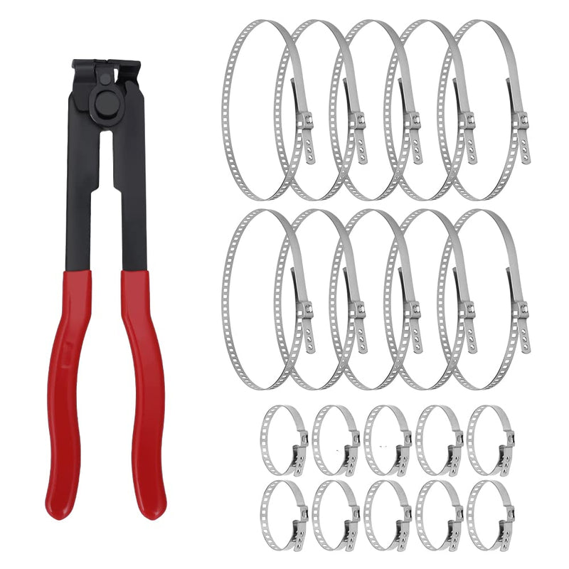Alpha Rider For Auto/ATV CV Joint Axle Boot Clamp Pliers Tool with 20 Crimp Bands -Ear Type Extension For Most Cars CV Joint Boot Clamp Pliers Kit with 20 Crimp Bands