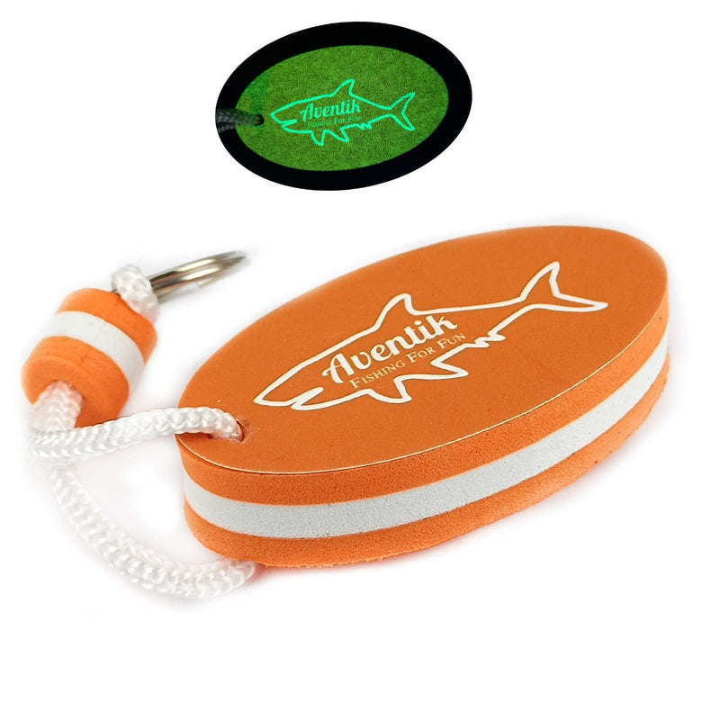 Riverruns Floating Key Ring Glow in Dark Lightweight Water Buoyant Key chain, Boat Kayak Key Chains for Water Sports Orange-medium-1pack