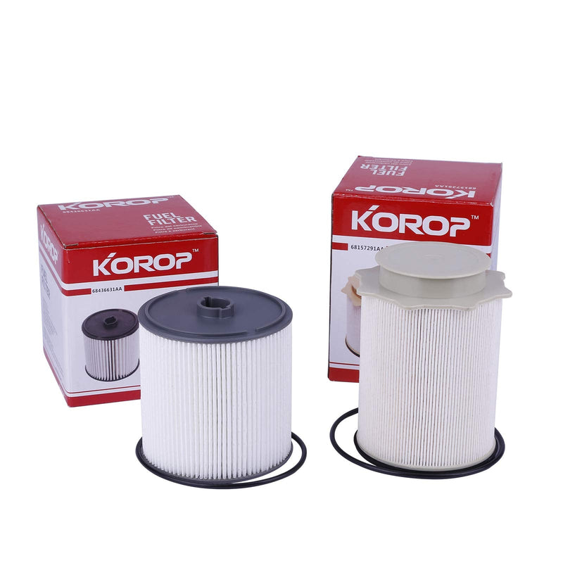 6.7 Cummins Fuel Filter Water Separator Set Fits for 2019 2020 2021 2022 2023 2024 Dodge Ram 2500 3500 4500 5500 6.7L Diesel Turbo Engines, Replaces# 68157291AA and 68436631AA