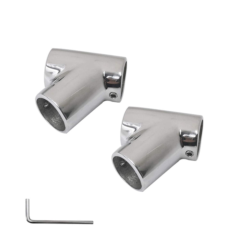 SHENGHUISS Boat Hand Rail Fitting Marine Grade 316 Stainless Steel Polished Pipe Connector with L Shape Hex Key B-1 inch 60°
