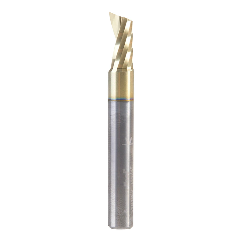Amana Tool CNC Solid Carbide Spiral O Flute Up-Cut, Aluminum Cutting Router Bit, ZrN Coated, 51810-Z, 1/4 D x 1/2 CH x 1/4 SHK x 2 Inch Long 1/4 inch x 2 inches