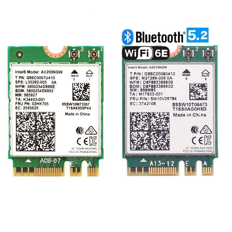 WiFi 6E Intel AX210 and WiFi 6 Intel AX200 for Upgrading Laptop to WiFi 6 Speed 2400Mbps + 574Mbps
