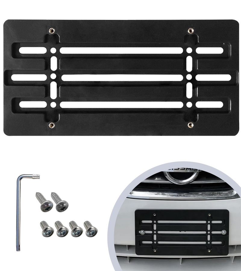Front Bumper License Plate Bracket for Nissan 2000-2025, Plate Holder Set w 6 Unique Screw Bolts & Wrench Kit, License Tag Mounting Kit, Quality Plate Holders, Premium Car & Truck Accessories