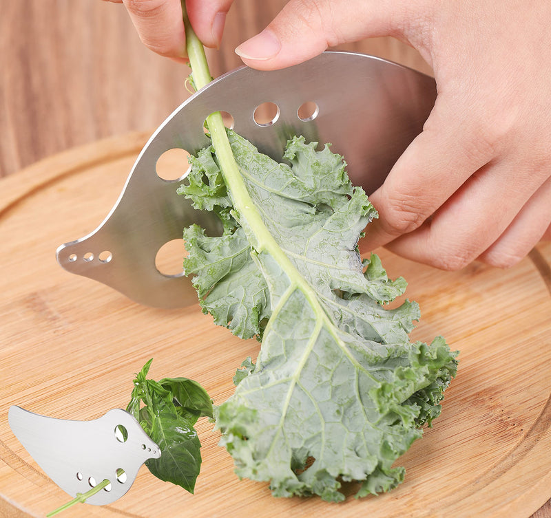 Herb Stripper Tool, Kitchen Leaf Herb Stripping Gadget, Cilantro Stripper for Kale, Thyme Fresh, Parsley, Basil, Rosemary, Chard