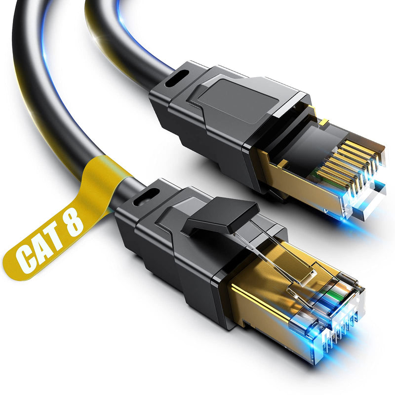 Vabogu Cat 8 Ethernet Cable 30FT, Heavy Duty 26AWG High Speed 40Gbps 2000MHz, Gold Plated RJ45 Shielded, Weatherproof Indoor & Outdoor LAN Cable for Gaming PC PS5 Xbox Modem Router 30FT-CAT8