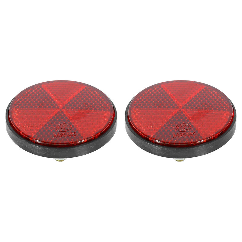 F FIERCE CYCLE Pair M6x1.0 Red Plastic Universal Screw Mount Reflective Warning Reflector for Motorcycle Bike