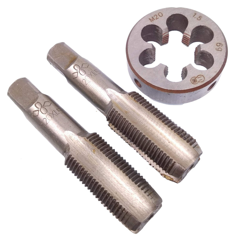 Yodaoke HSS M20 x 1.5mm Taper and Plug Tap and M20 x 1.5mm Die Metric Thread Right Hand