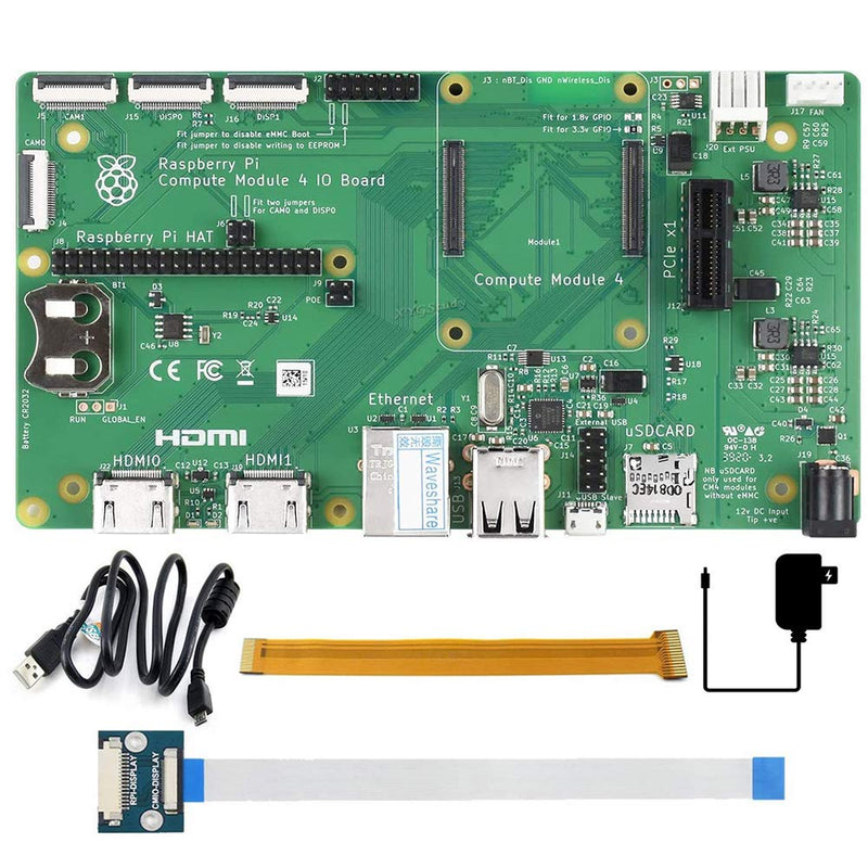 for Raspberry Pi Compute Module 4 IO Board Development Platform and Reference Base-Board Design for CM4 with Cables @XYGStudy