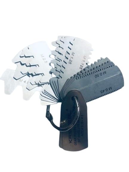 Gear Tooth Profile Pitch Gauge .35 to 4.5 Module 23 Profiles 15 Leafs 14.1/2" PA - Modular