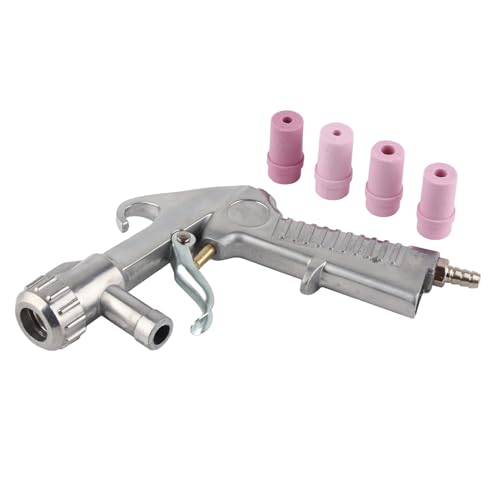 Oumefar Air Sand Kit Nozzle Tube Remove Abrasive Sand Blasting Gun Sandblaster & 4Pcs Ceramic Nozzles Air Siphon Feed Gun