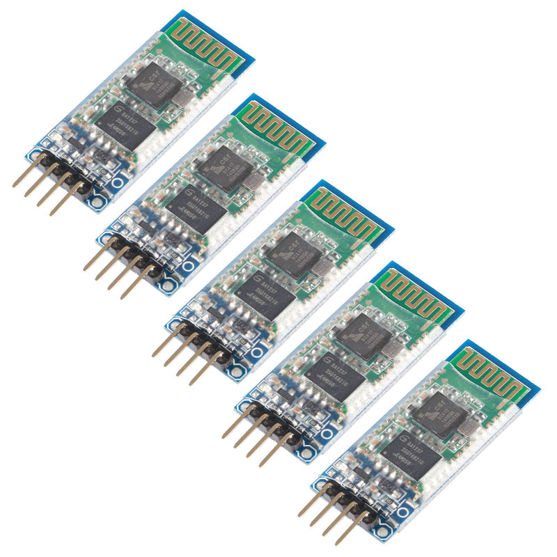 5PCS HC-06 RS232 Wireless Bluetooth Serial Port 4 Pin RF Transceiver Board Module Bi-Directional Serial Support Slave and Master Mode