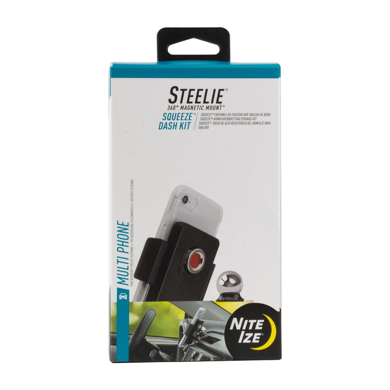 Nite Ize Steelie Squeeze Dash Kit - Magnetic Cell Phone Holder for Car Dashboard - Adjustable Phone Holder for Cars - Compatible with Apple MagSafe iPhones & Accessories