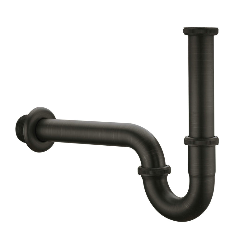Brass P Trap, 1 1/4 Bathroom Basin Sink Waste Trap Drain Kit with Flange and Slip Joint Extension Tube Drain Tailpiece, Adjustable Height, Oil Rubbed Bronze Finished