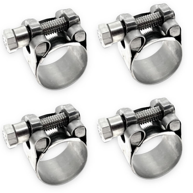 TT Heavy Duty Hose Clamps, 304 Stainless Steel T-Bolt Clamp, Adjustable Range 26-28 mm, Solid T-nuts and Wide Band for 1 inch Exhaust Clamp (1-1.1 inch, 4 pack) 26-28 mm (1-1.1 inch)