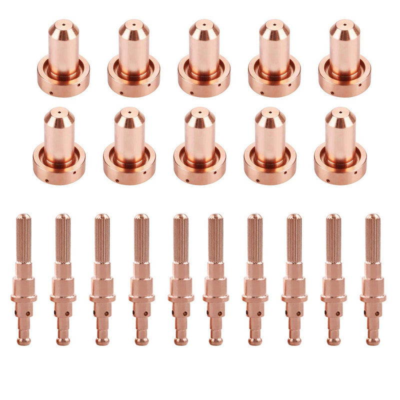 9-8252 60A Nozzle Tips 9-8215 Electrode, 20Pack, Fit for Thermal Dynamics SL60/SL100 Plasma Cutting Torch Consumables 9-8252 10Pcs + 9-8215 10Pcs