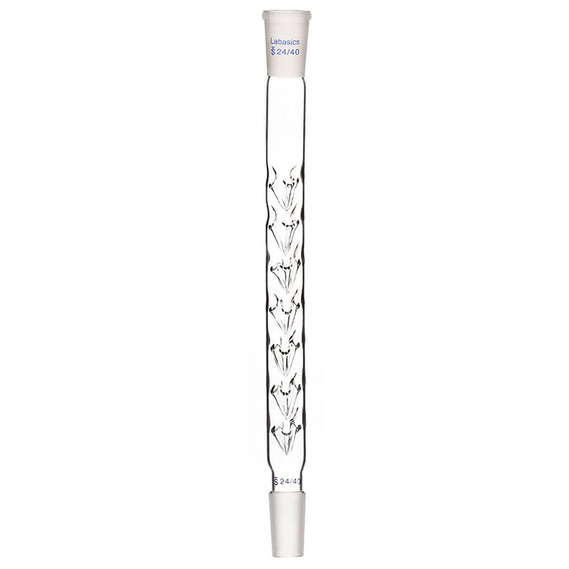 Labasics Vigreux Column, 24/40 Joints Borosilicate Glass Fractional Distillation with Indentations, 200 mm Length for Laboratory
