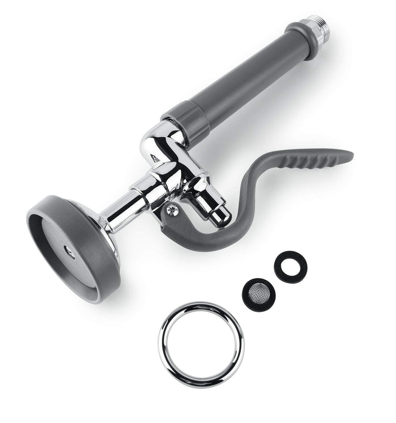 Pre Rinse Sprayer Commercial Sink Sprayer Head Spray Valve,1.42GPM Restaurant Sink Dish Spray with Handle for Commercial Kitchen faucets,Chrome Finished (Grey) Gray Round Sprayer
