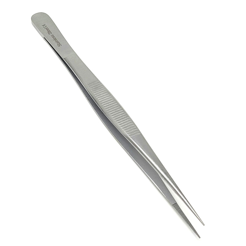 Stainless Steel High Precision Forceps with Fine Strong Straight Serrated Point to use Engineer Labware for Scientific Use 6" (15.2 cm), (6 Inch) 6 Inch