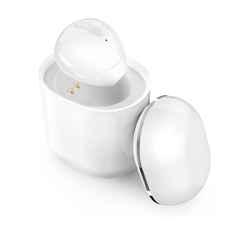 Invisible Earbuds Sleep Bluetooth Earbuds Mini Tiny Discreet Hidden Headphones for Work, Small Ear Canals - Single Earbud with Charging Case (White)