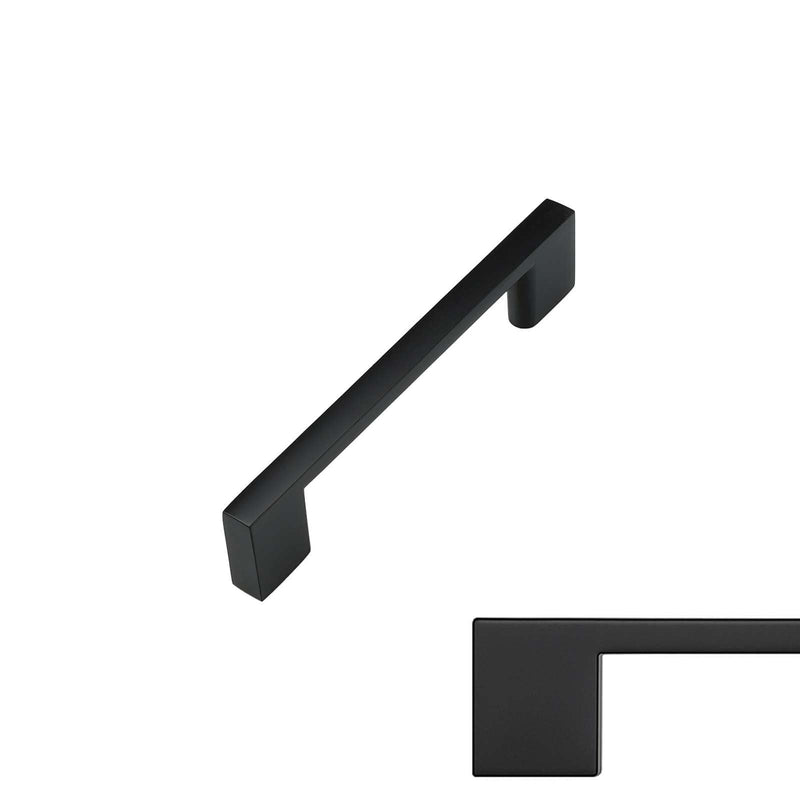 Modket 10 Pack Euro Slim Cabinet Handle Pull Solid Aluminum — 4-3/4" Overall Length, 3-3/4" (96mm) Hole Center, Matte Black 4-3/4" Length (3-3/4" [96mm] Hole Center)