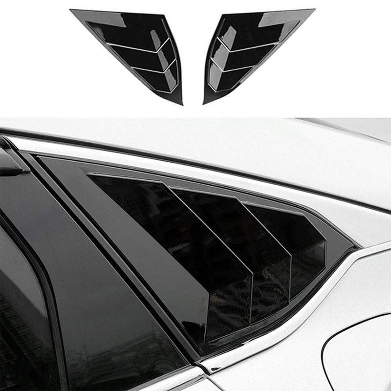 ABS Rear Side Window Louvers Air Vent Scoop Shades Cover Blinds Trim for Honda Accord 2018 2019 2020 2021 2022（Bright Black） Bright black