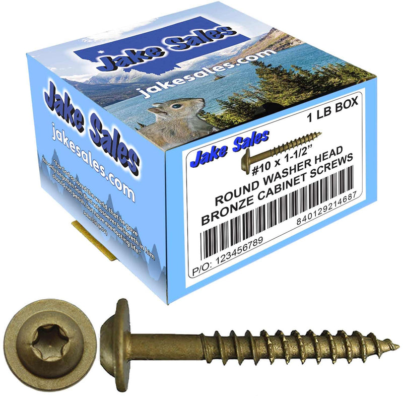 #10 x 1-1/2" Round Washer (Modified Truss) Head Screw Torx/Star Drive Head Wood Screw (1 Pound ~112 Screws) Multipurpose Wood Screws for Construction, Cabinets and Furniture.