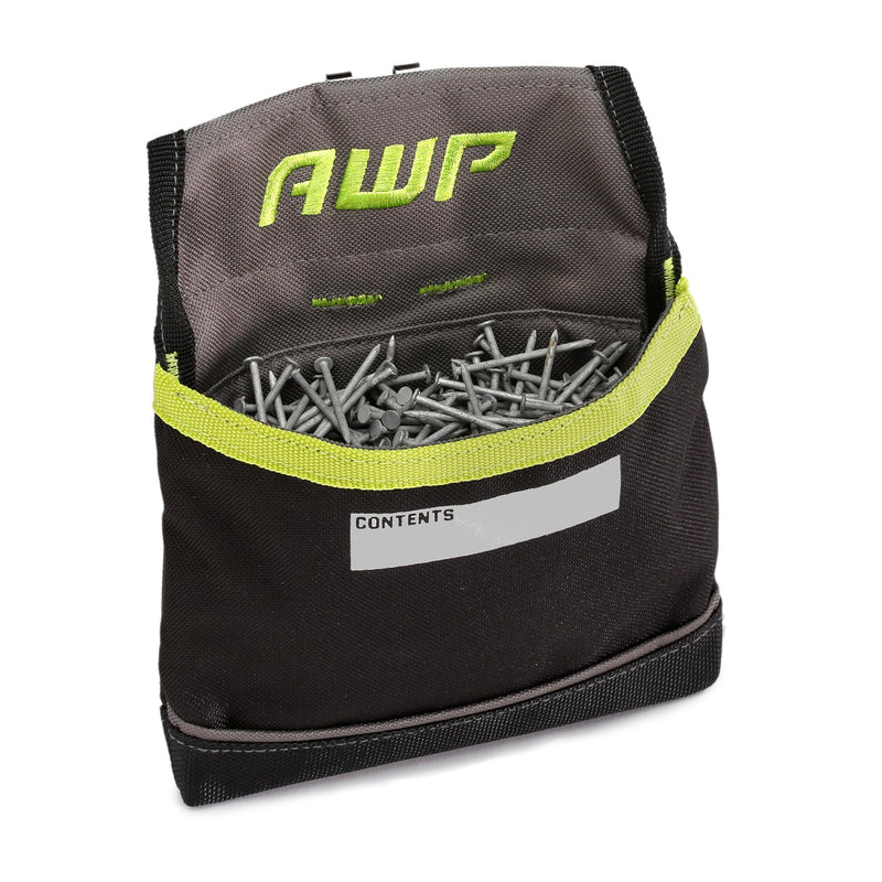 AWP TrapJaw Clip-on Fastener Tool Pouch, Small Utility Bag with Spring-Loaded Closure, Durable Tactical Tool Holder for Nails, Screws, and Electrical Accessories, 1L-039-2 1 Pack 7" W x 7.75" L