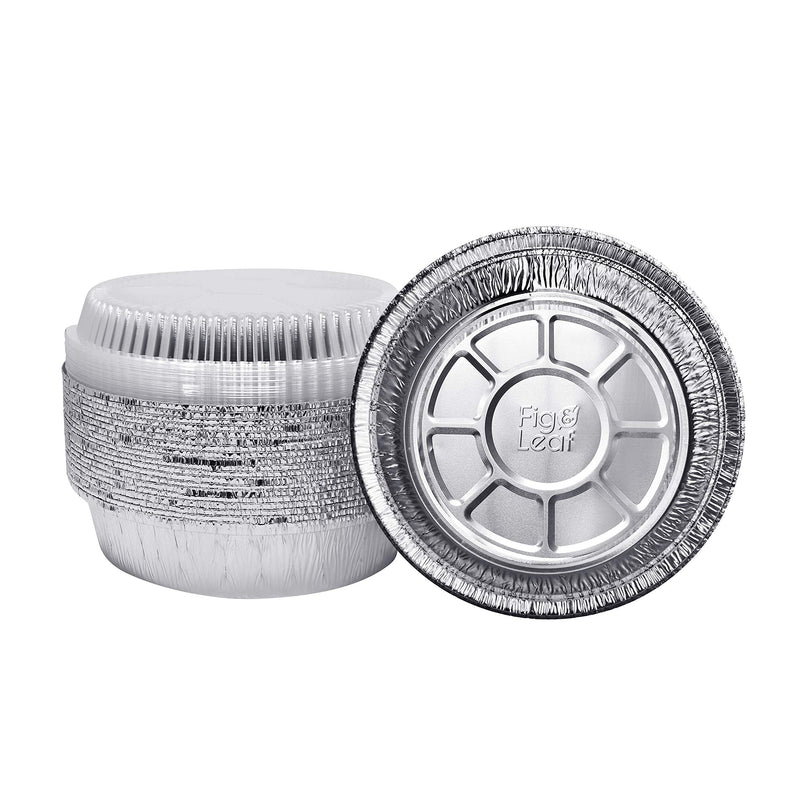 (40 Pack) Premium 8-Inch Round Foil Pans with Plastic Dome Lids l Heavy Duty l Disposable Aluminum Tin for Roasting, Baking, or Cooking 1