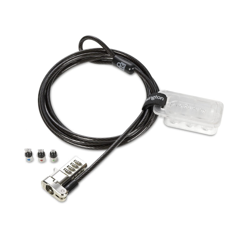 Kensington Universal 3-in-1 Combination Laptop Lock, Computer Security Locking Cable - Resettable Version (K62316WW), Black Universal Fit 3-in-1 combo