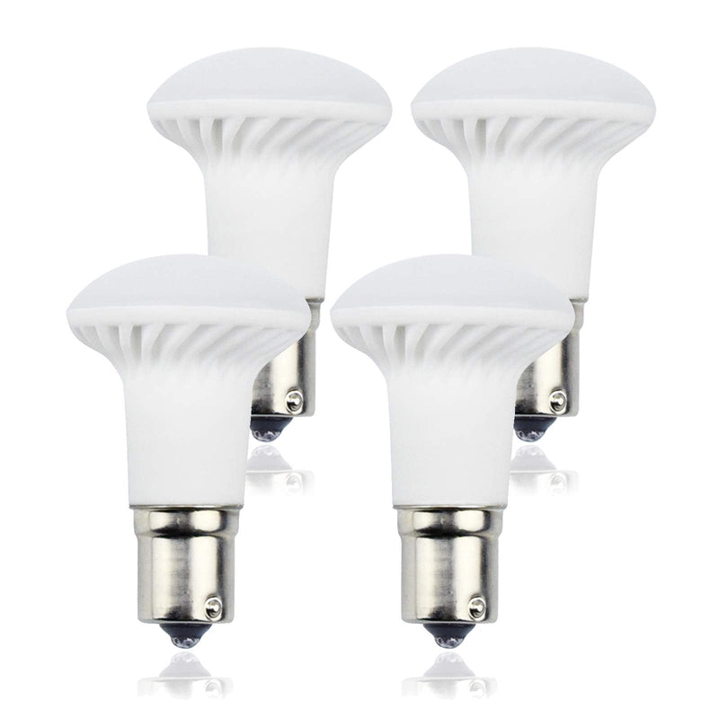 Bonlux 3W LED 1383 R12 Elevator Reading Light, AC/DC 12V-24V 1156 1141 BA15S Single Contact LED Reflector Light Bulb Daylight 6000K for RV Camper Trailer Marine Boat Motorhome Light (4-Pack) 6000k - 4 Pack
