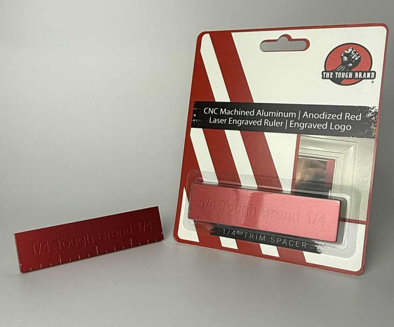 1/4" Trim Molding Spacer/Reveal Tool. CNC Machined. Billet Aluminum. Wood Reveal Spacing Tool. Trim Reveal Tool. Installation Tool. Precision Trim Tool.