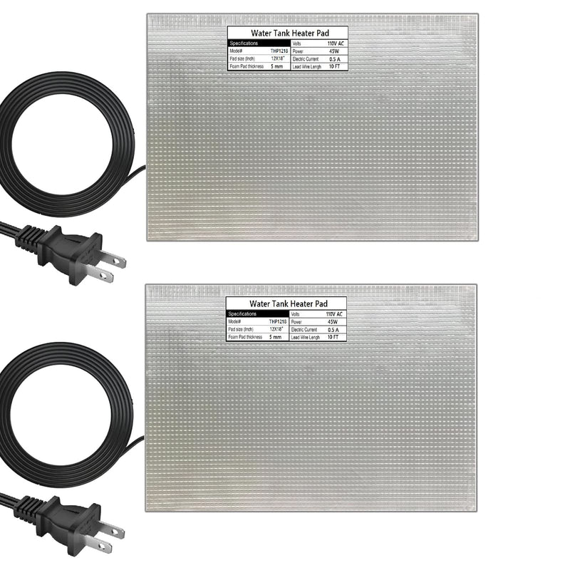 H&G lifestyles RV Holding Tank Heater Pad Use with Up to 50 Gallons Fresh Water 120V 12" x 18" Holding Tank Heating Pad with Constant Temperature Heating Plate (Pack of 2) 120V 12X18"