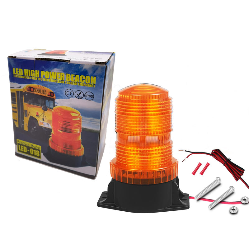 ONERAY [Upgrade 30 LED Strobe Light with extension cable, DC10-110V Amber Emergency Warning Flashing Safety Strobe Beacon Light for Vehicle Forklift Truck Tractor Golf Carts UTV Car Bus and More Yellow 1P