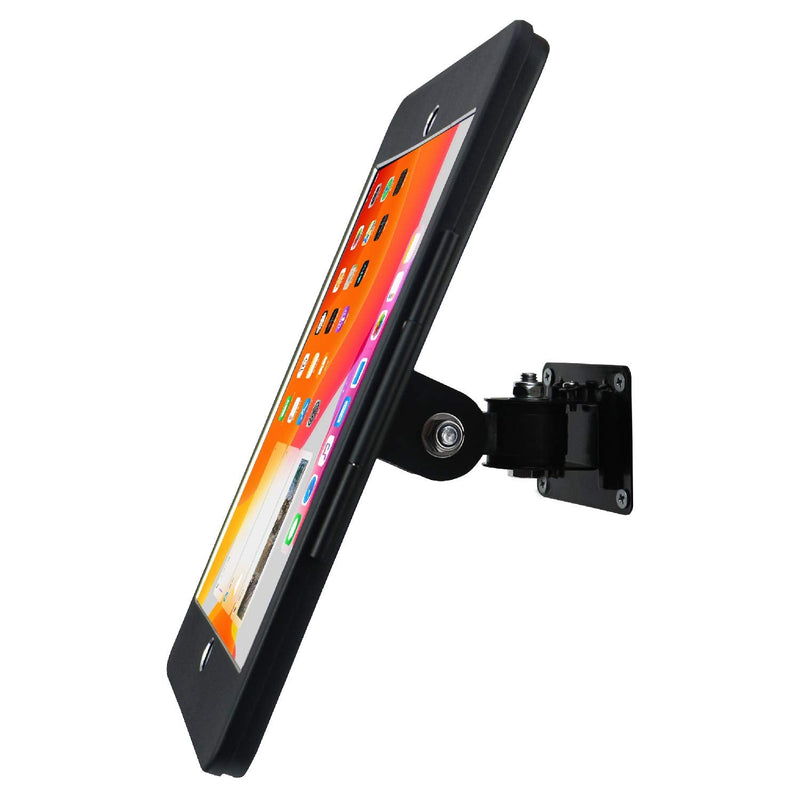 Tablet On Wall Mount Bracket for iPad 10.2-Inch (9th,8th,7th Gen.),with Anti Theft Security Lock and Key, Rotate Design Arbitrary Adjustment,Multi Angle,Metal,(Black) Black