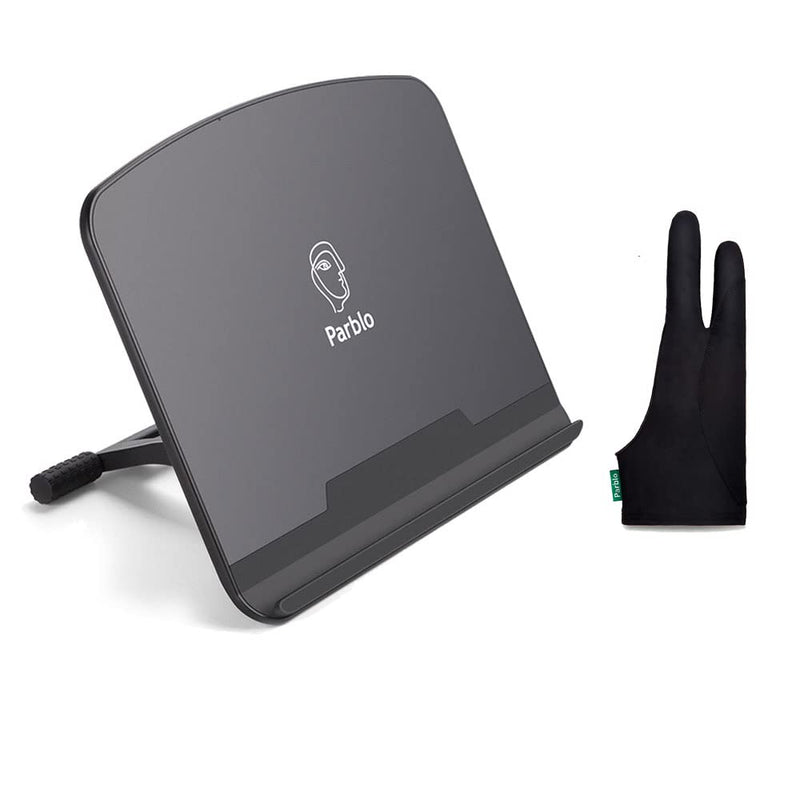 Parblo PR 100 Universal Tablet Stand with PR01 Drawing Glove,Adjustable from 10 to 16 inch for Drawing Tablets, Monitors