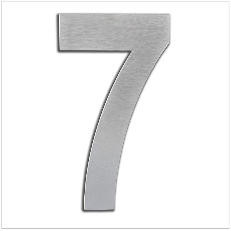 Exterior Adhesive House Number, Gate or Garage, 6.3” inch, Stainless Steel AISI 304, Adhesive Installation (Number 7), EVI Herrajes Number 7
