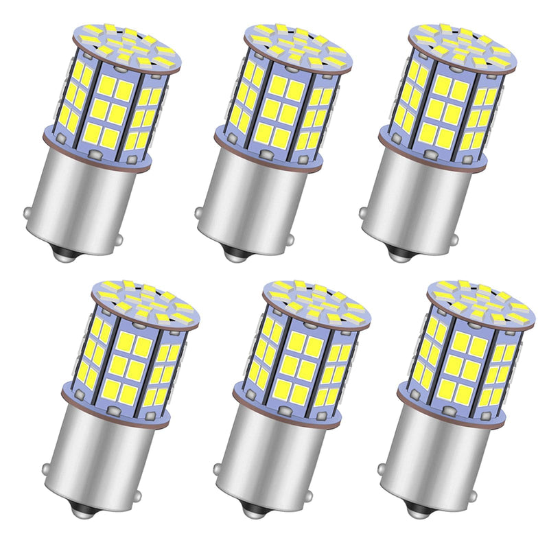GRV Ba15s 1156 1141 LED Bulb 4W 56-2835SMD Super Bright AC/DC12V-24V 40W Halogen Replacement for RV Trailer Camper Motorhome Interior Lights Cool White Pack of 6 Pack of 6 (4Watt)