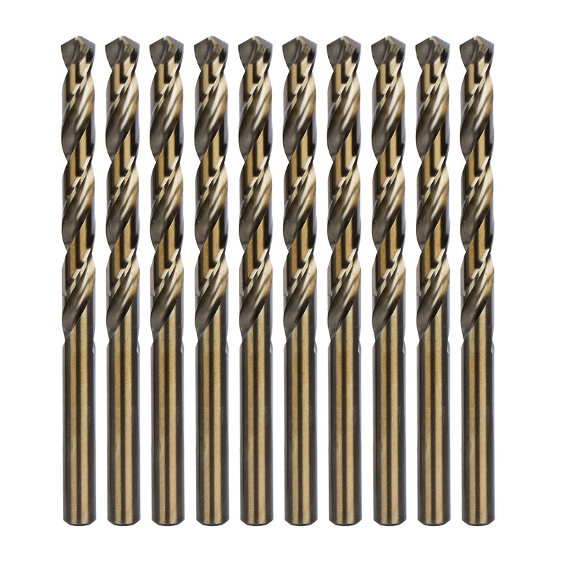 amoolo 5/16" Cobalt Drill Bit(10pcs), M35 HSS Metal Drill Bit Set for Hard Metal, Stainless Steel, Cast Iron Box of 10 5/16 in (10pcs)