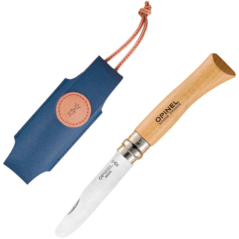 Opinel My First Opinel No.7 Box Set with Sheath - Stainless Steel Children’s Folding Pocket Knife with Safety Rounded Tip