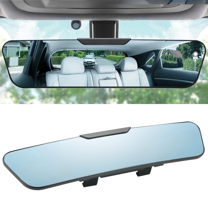 LivTee Anti Glare Rear View Mirror 12.4''(312mm), Wide Angle Panoramic Convex Curve Rearview Mirror Clip on Original Mirror to Eliminate Blind Spot and Antiglare for Cars SUV Trucks Anti Glare(12 inch)