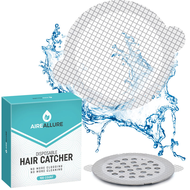 100 Pack, Disposable Shower Drain Hair Catcher Mesh Stickers 100