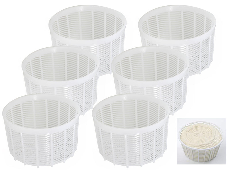 6 pcs Soft Cheese Mold for Cheese Making 1.25QT - Small Cheese Mold - Homemade Cheese Making Supplies - Cream Cheese Form Mold - Molde Para Queso Fresco Casero - Feta Ricotta Cheese Making Basket