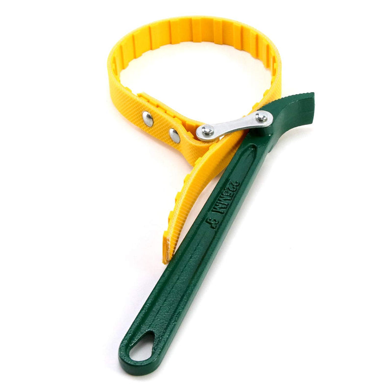 QWORK 9" Belt Strap Wrench, Multi-Purpose Adjustable Strap Oil Filter Strap Opener Wrench with 19 11/16" Capacity Adjustable Strap 9.0"