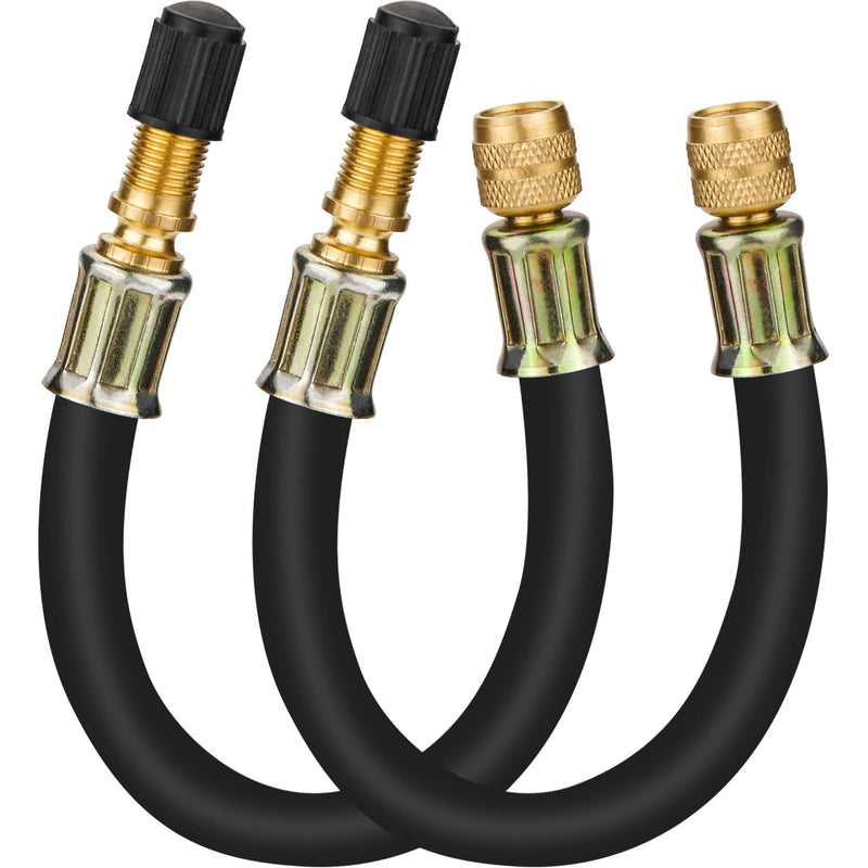 Mellbree 2pcs Valve Stem Extenders, 8.25 Inch Flexible Schrader Tire Valve Stem Extension Compatible for Harleys, RV, Stroller, Bicycles, Motorcycles and Portable Air Compressor 2-PACK