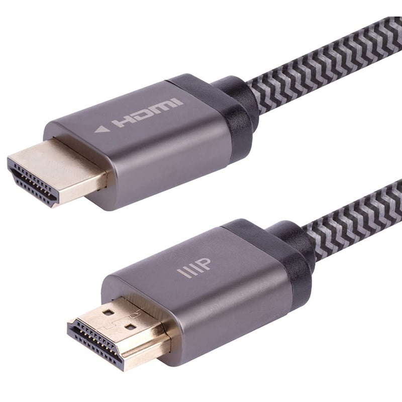 Monoprice 8K Certified Ultra High Speed HDMI Cable - Braided - HDMI 2.1, 8K@60Hz, 4K@120Hz, 48Gbps, HDR, VRR, CL2 In-Wall Rated, 10ft, Black 10 ft Type: Braided 1 Pack